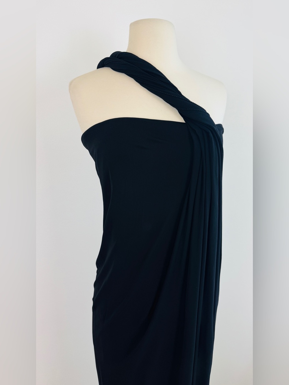 Vintage Jean Paul Gaultier Soleil Dress Black Grecian One Shoulder - Picture 4 of 10